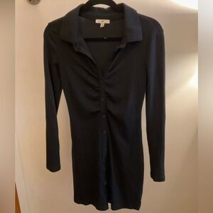 bp Button-Front Long-Sleeve Bodycon Mini Dress